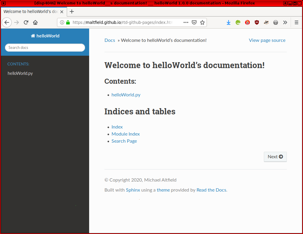 Continuous Documentation Hosting Read The Docs On Github Pages 1 2 Michael Altfield S Tech Blog