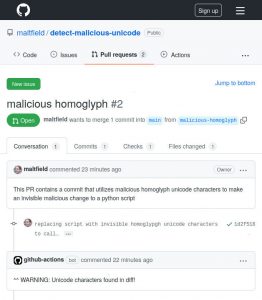 Detecting (Malicious) Unicode in GitHub PRs - Michael Altfield's Tech Blog