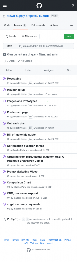 List of GitHub Issues in Batch #1
